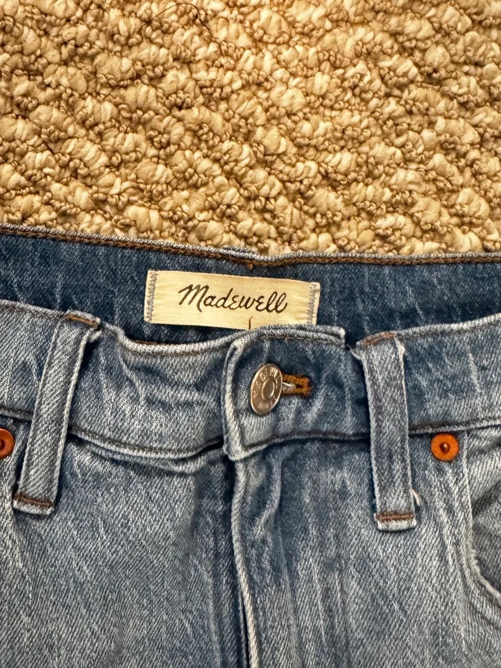 Madewell Light Blue Boyfriend with Knee Distress, the High Rise Slim Boyjean